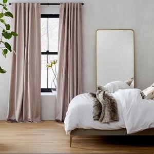 West Elm Cotton Luster Velvet Dusty Blush Curtain